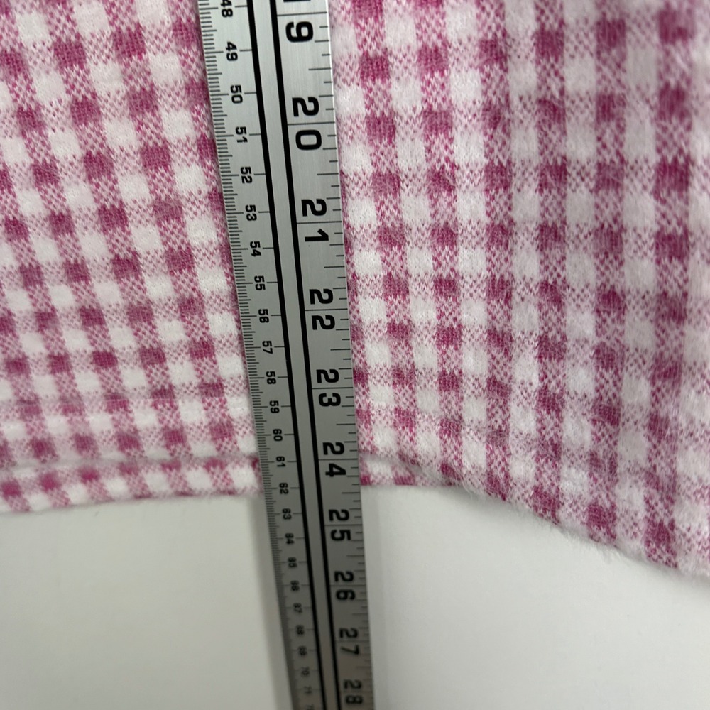 Zara Pink White Mock Neck Sweater Womens Size Small Checkered Plaid‎ Preppy Knit - Picture 15 of 16